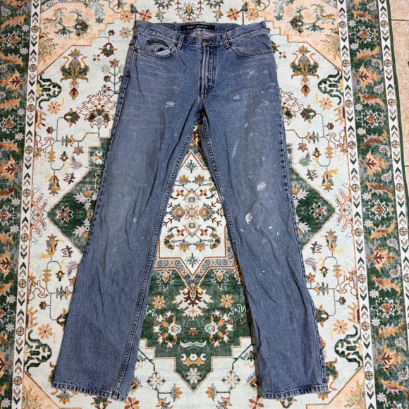 DKNY Jeans Vintage Light Wash Denim Pants Distressed Size 8 - Picture 1 of 6